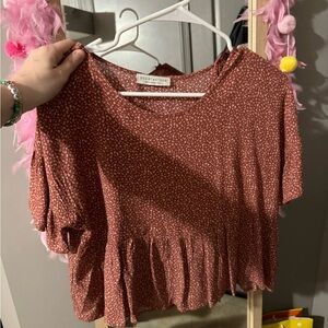 pink business casual peplum top